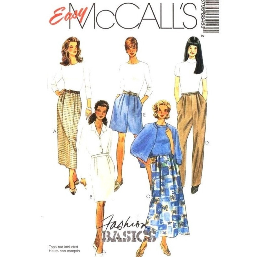 McCalls Sewing Pattern 8845 Pull on Skirt Pants Shorts Misses Size 10-14